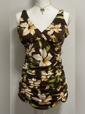 Tropical Escape Brown and Cream Swimwear
